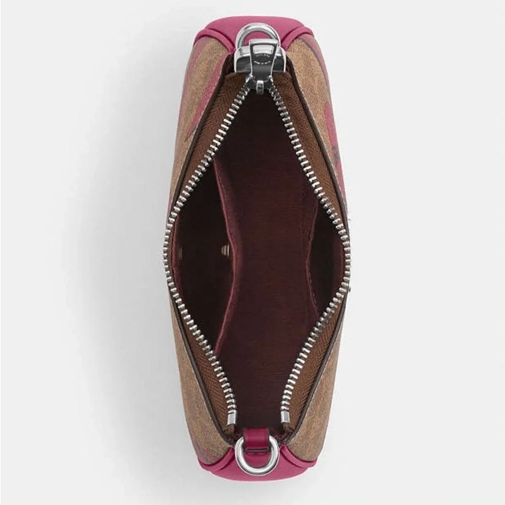 New COACH Teri Mini Crossbody Bag In Signature Canvas With Bow Print